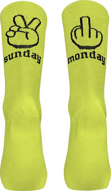 Sosete ciclism - Sunday Monday Sock - Yellow Fluo