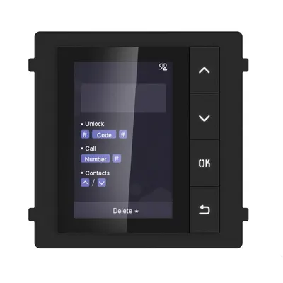 Modul de afisare pentru videointerfon modular Hikvision DS-KD-DIS ecran LCD 3.5 inch, rezolutie 320x480P 4 butoane de operare me