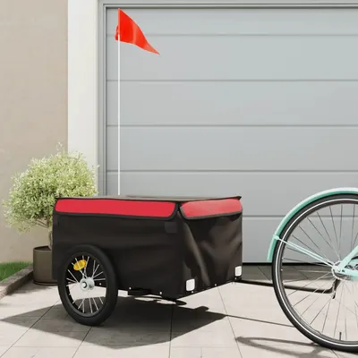 Gossi remorca pentru biciclete, negru si rosu, 45 kg, fier