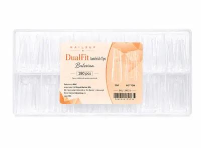 Tipsuri Reutilizabile NAILSUP Sandwich DualFit – Balerina, 180 bucăți