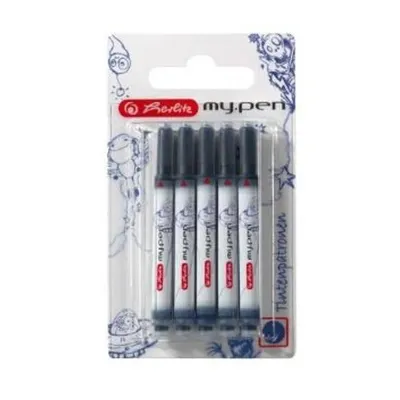 Patroane cerneala mari, 5buc/cut, Herlitz My.Pen, albastru