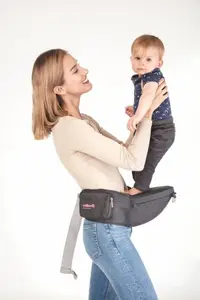 Marsupiu ergonomic 6 in 1 Colibro Honey cu scaun detasabil, Curelele late si confortabile, Baza ergonomica rigida, Curele late si ajustabile, Onyx