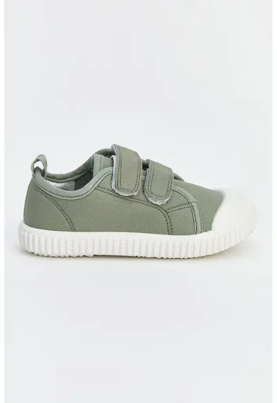 Tenisi din material textil cu velcro - Verde sparanghel