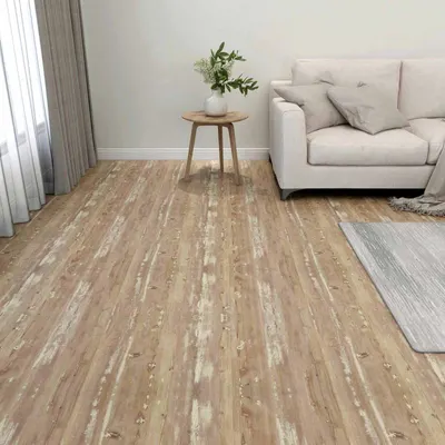 vidaXL Plăci de Pardoseală Crema si Maro Deschis 5,11 m² 55 buc. PVC