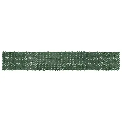 vidaXL Paravan de balcon, frunze verde închis, 500x75 cm