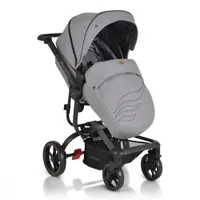 Carucior modular 2 in 1 Cangaroo Ellada Grey cu landou intarit,sezut reversibil,maner parental reglabil,spatar reglabil cu pozitie somn,huse pentru picioare si geanta accesorii incluse