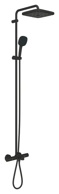 Sistem de dus Grohe Tempesta Cube 250, aparent, pipa cada, termostat, 250 mm, 1 functie, mat, negru, 266912431