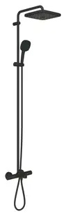 Sistem de dus Grohe Tempesta Cube 250, aparent, pipa cada, termostat, 250 mm, 1 functie, mat, negru, 266912431