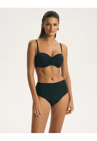 Slip de baie Cu talie inalta dama BASE - Negru