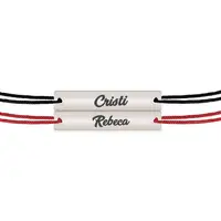 Chris - Set bratari snur personalizate din argint tablite cu nume