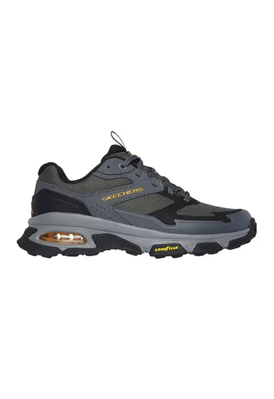 Pantofi de plasa cu garnituri de piele ecologica pentru drumetii Sleek Envoy - Negru/Gri