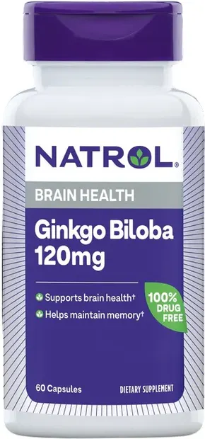 Ginkgo Biloba, 120 mg, 60 capsule, Natrol