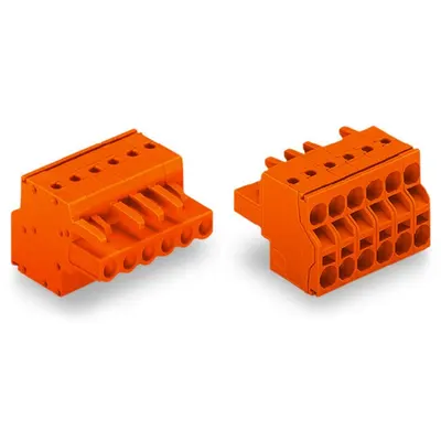 2-conductor female connector; 2.5 mm²; Pin spacing 5.08 mm; 2-pole; 2,50 mm²; orange