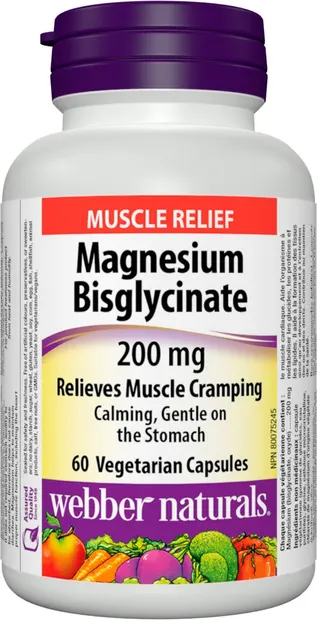 Magnesium Bisglycinate, 200 mg, 60 capsule, Webber Naturals