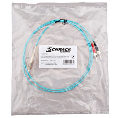 Patchcablu duplex LC/ST, 50/125µm OM3, LS0H-3, aqua, 2m