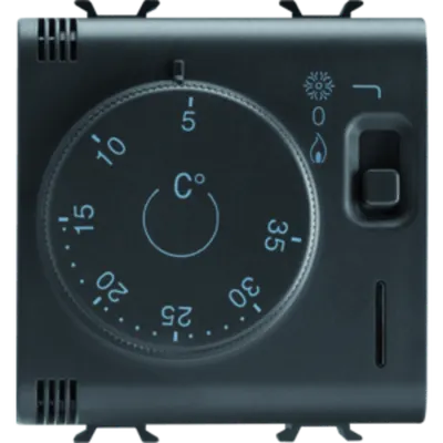 Thermostat - 230v Ac 50/60hz - 2 Modules - Black - Chorus