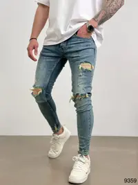 Blugi Skinny Fit Rupti Dirty-Blue Bgas1131(9359/k900) (mărime: 33)