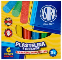 Plastilina cu sclipici Astra - 6 culori