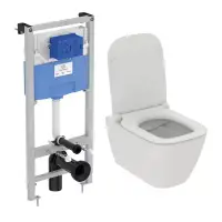 Set vas wc suspendat, cu rezervor, cadru si capac, Ideal Standard Connect i.Life B