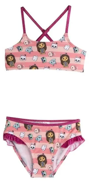 Costum de baie pentru copii din 2 piese Cerda - Gabby's Dollhouse, 5 ani, roz