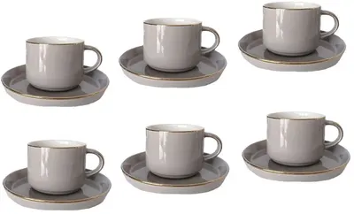 Serviciu porțelan Morello - Modern Gray, 12 părți, 200 ml