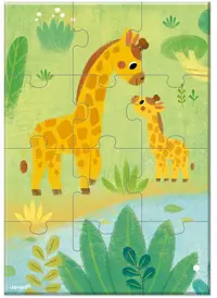 Puzzle de buzunar pentru copii Janod - Girafa