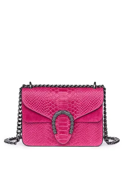 Poseta dama Dalia Piele naturala - Fucsia - 15x20cm