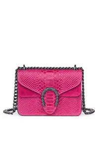 Poseta dama Dalia Piele naturala - Fucsia - 15x20cm