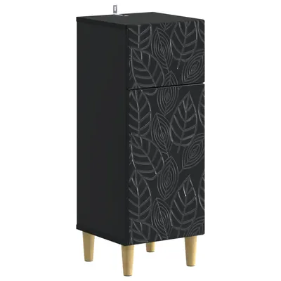 vidaXL Dulap de Depozitare pentru Baie DELFT Negru 30 x 31 x 80 cm