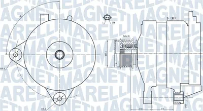 Alternator (14V, 180A) potrivit CITROEN C5 III, C6; PEUGEOT 407, 607 2.7D 12.04