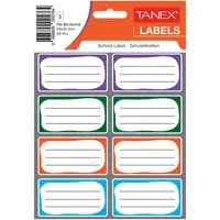Etichete scolare autoadezive, 40buc/set, Tanex, diferite culori