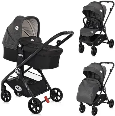 Cărucior combinat 2în1 Lorelli - Patrizia, Dark Grey