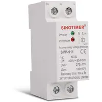 Releu siguranta digitala de protectie tensiune 63A 230V recuperare automata SVP-911-63A