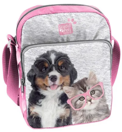 Geantă de umăr pentru copii Paso Studio Pets - Catel cu ochelari