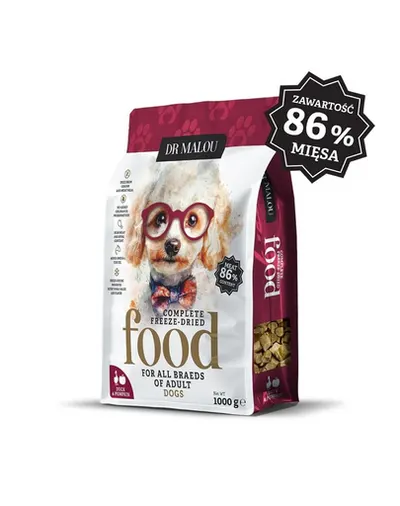 DR MALOU Hrană liofilizată rață cu dovleac 1 kg hrană uscată pentru câini