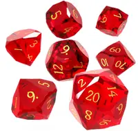Set de zaruri GlassStaff - Glass RPG Dice Set, Ruby Reckoning (7 buc.)