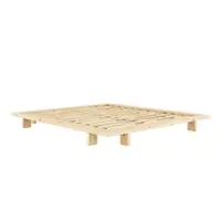 Pat matrimonial din lemn masiv de pin cu somieră 140x200 cm Japan – Karup Design