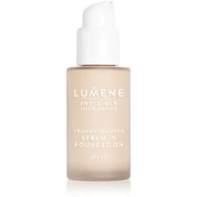 Lumene Invisible Illumination Vegan Collagen Serum in Foundation make-up cu textura usoara cu efect de nutritiv SPF 30 00 30 ml