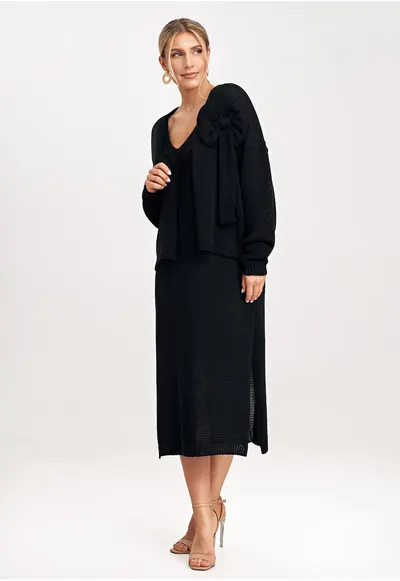 Rochie dama M997 - acril - bumbac - negru -