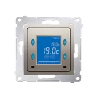 Termostat digital cu display, senzor interior de temperatura,gold mat metalic