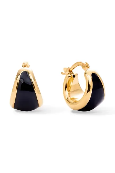 BERRIES cercei pentru femei argint placat cu aur Viva Black Earings