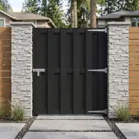 vidaXL Poartă de grădină 100 x 112 cm WPC și Aluminiu Negru