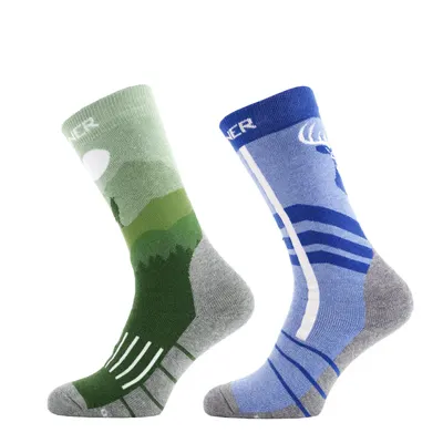 Șosete schi și snowboard SINNER Kids Socks Wildlife, Albastru/Verde, Copii