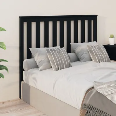 vidaXL Tăblie de pat, negru, 126x6x101 cm, lemn masiv de pin