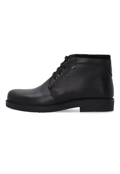 Ghete barbatesti negre - captusite - din piele naturala