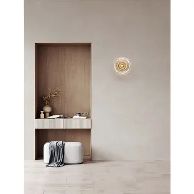 Plafoniera KING Antique Brass, Auriu Metal & Blown Sticla clara LED G9 1x5 Wat 100-240 Volt IP20 Fara bec