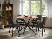 Set Masa Rotunda Spira + 4 Scaune Berna Gri Inchis