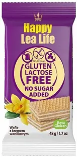 Napolitane fără gluten, lactoză și zahăr, cu cacao, 48 g, Happy Lea Life