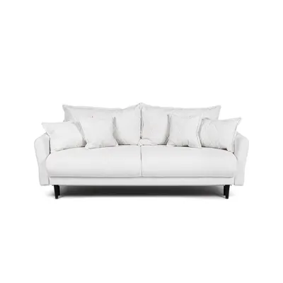 Canapea albă extensibilă/cu spațiu de depozitare cu tapițerie din catifea reiată 215 cm Bjork – Bonami Selection
