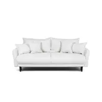 Canapea albă extensibilă/cu spațiu de depozitare cu tapițerie din catifea reiată 215 cm Bjork – Bonami Selection